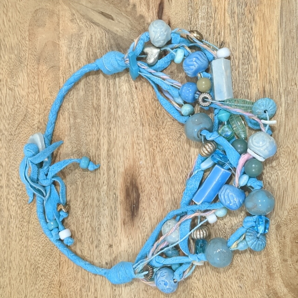 Genuine Suede Beaded Necklace